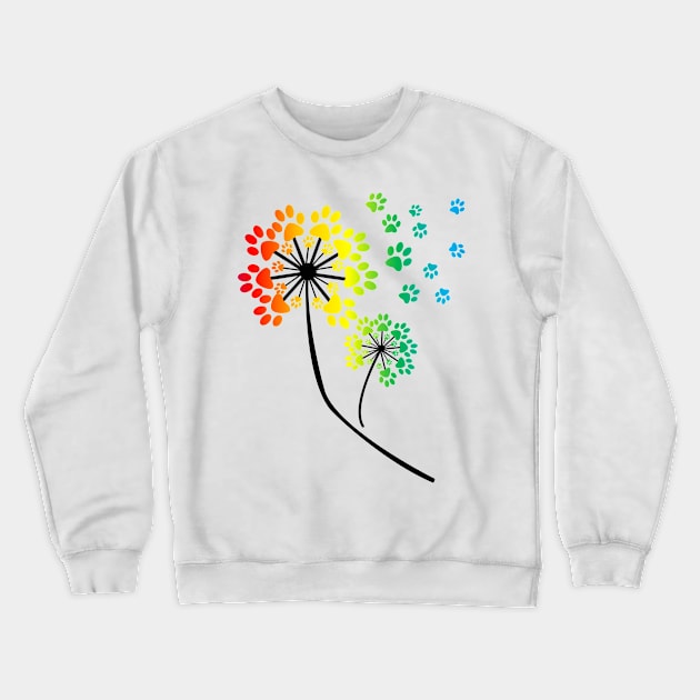 Dog LGBT Dandelion Crewneck Sweatshirt by ValentinkapngTee